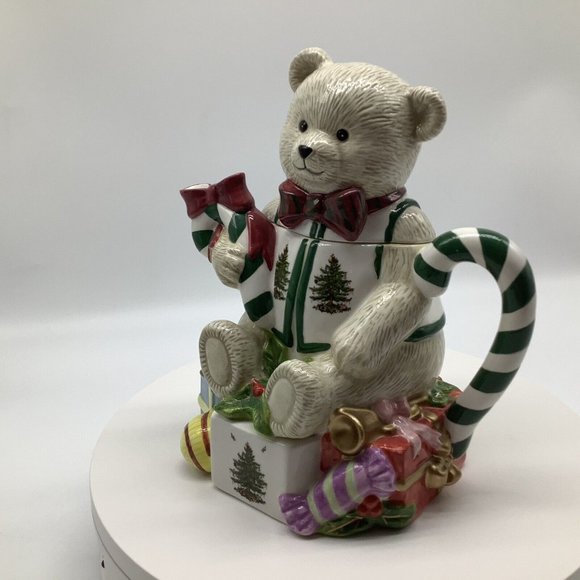 Spode Teddy Bear Christmas Tree Teapot with Lid - Picture 3 of 16